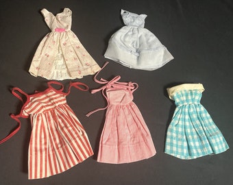 Five Vintage 1960s Barbie Dresses Garden Party Movie Date and 3 Unbranded