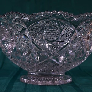 Imperial Glass Whirling Star Footed Bowle-Set mit 11 Tassen und Schöpfkelle