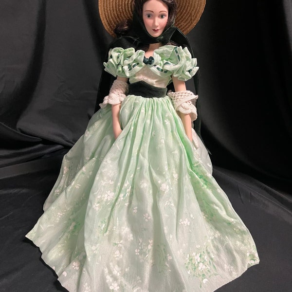 Franklin Mint 18" Porcelain Scarlett O'Hara Gone With the Wind Doll