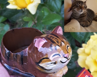 Cat pet custom mini plant pot your pet as a pot