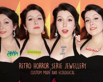 Collar de la serie de terror retro, Creepshow, Goosebumps, joyería gótica