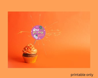 Groovy Girl First Birthday Cupcake Toppers (PDF Pattern)