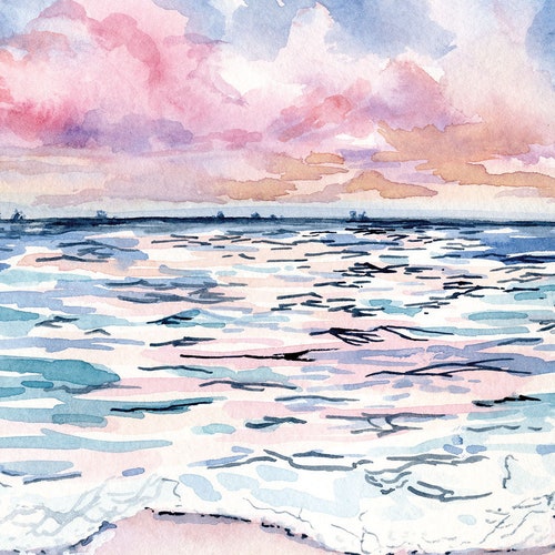 Inlet Beach Watercolor Art Print in Scenic 30A Fine Art Etsy