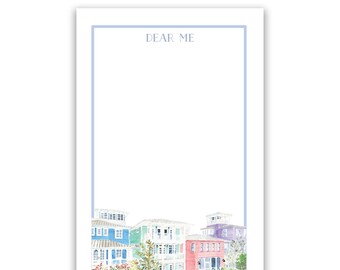 Dear Me 30A Desk Notepad Seaside Neighborhood Watercolor Notepad