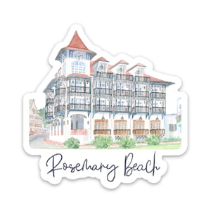 Pearl Hotel Watercolor Sticker | 3&quot; x 3&quot; | Rosemary Beach | 30A Sticker