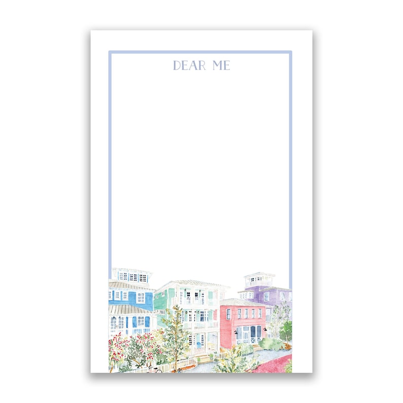 Dear Me 30A Desk Notepad Seaside Neighborhood Watercolor Notepad