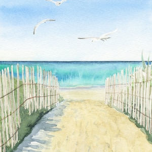 Seaside Florida  "Path to Peace"  Beach Path Watercolor Art Print in Scenic 30A