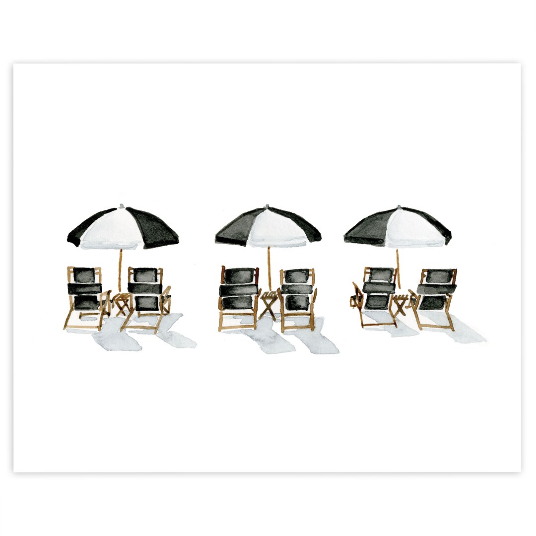 Rosemary Beach Chairs Watercolor Art Print Rosemary Beach, Florida