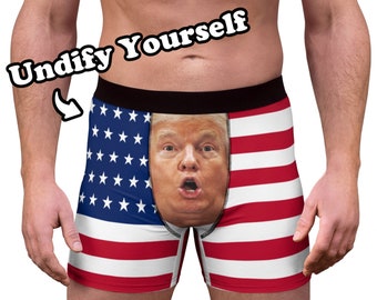 UNDIFY YOURSELF - Any Flag Patriot Boxer Shorts. U.S.A, British, Irish... Custom Face Photo Boxers. Personalized Men's Underwear Briefs Gift