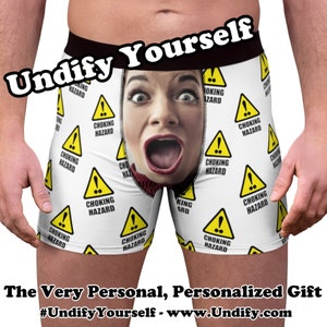 VERWENDE DICH. Ersticken Gefahr Benutzerdefinierte Gesicht Boxershorts. Ihr Foto auf personalisiertem Herren Slip. Socken. Valentinstag Weihnachtsgeschenk
