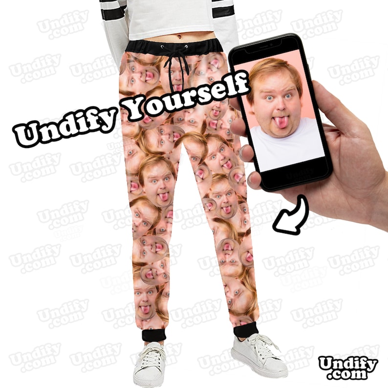 UNDIFY Lounge-Jogginghose. Jogging-Trainingshose mit individuellem Gesichtsfoto, personalisierbar, lustig, Athleisure-Sportbekleidung, Loungewear, Gymwear, Sportbekleidung Bild 4