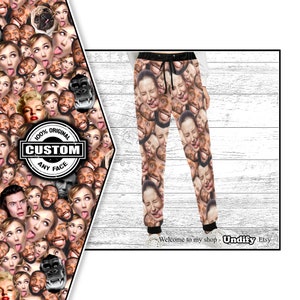 UNDIFY - Lounge Sweatpants. Custom Face Photo Jogging Workout Bottoms Personalised Funny Athleisure Sportswear Loungewear Gymwear Sportswear