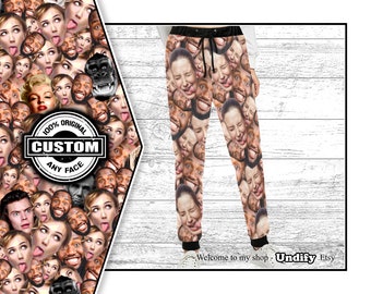 UNDIFY - Lounge Sweatpants. Custom Face Photo Jogging Workout Bottoms Personalised Funny Athleisure Sportswear Loungewear Gymwear Sportswear