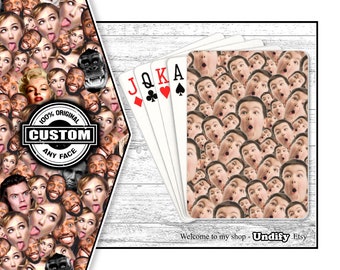 CARTAS DE JOGO PERSONALIZADAS Cartas de pôquer personalizadas com foto de rosto. Presente personalizado de aniversário, dia dos namorados, Natal, pais e dia das mães.