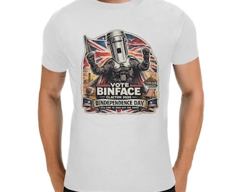 BINFACE - Bindependence Day. Take Out The Trash T-Shirt. Funny Cheap White Tee. Clacton Count-Binface