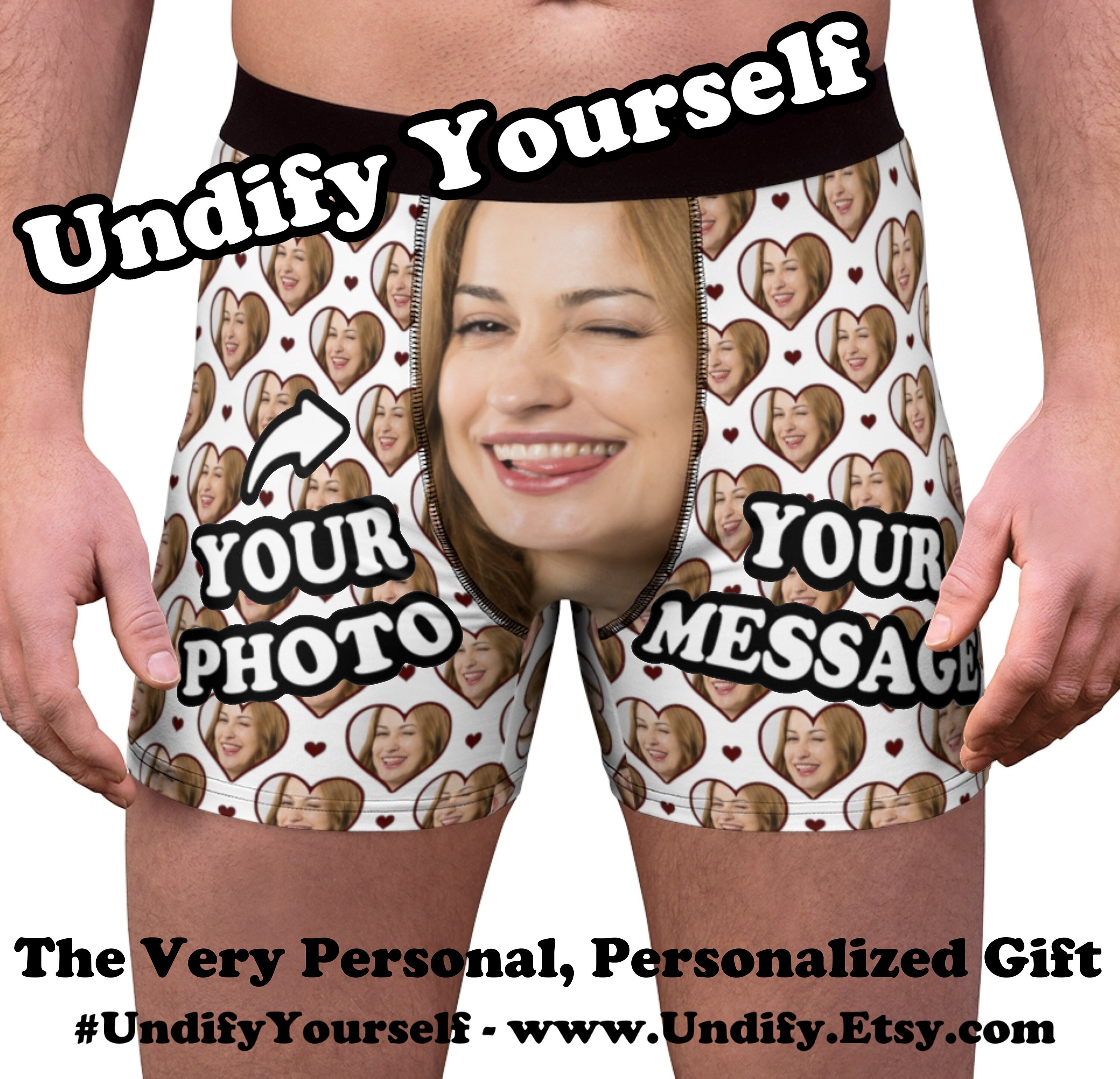 PERSONALISED MENS BOXERS SHORTS UNDERWEAR BIRTHDAY BOY WAIST BAND MESSAGE GIFT