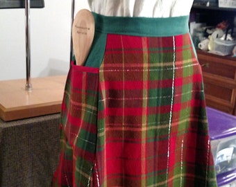 Red Green Tartan Pattern Sublimation Apron