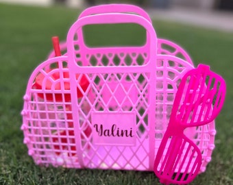 Kids Personalized Jelly Bag, Plastic Clutch, Customized Jelly Tote bag, Bridesmaid Party Bags, Gift for her, Toddler tote bag, easter basket