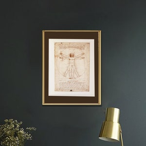 L'uomo vitruviano - disegno di Leonardo da Vinci - poster d'arte in qualità fine art - carta di 300g