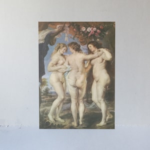 litografia d'arte in qualità tipografica delle " tre grazie" di Ruben  su carta opaca