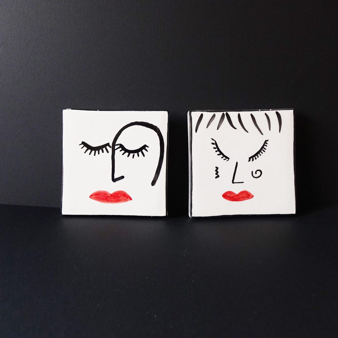 Pair of Picasso-matisse-style Paintings. Contemporary Art Tabletop