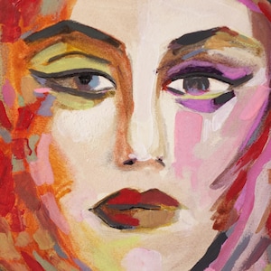 Dipinto Originale "Woman" su Carta Vintage - Acquerello Espressionista di Antonella Errico