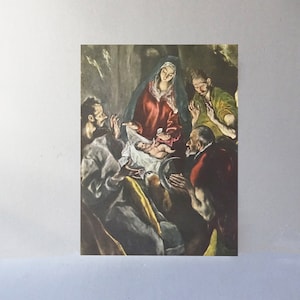 litografia d'arte fine art della " Adorazione dei pastori" da un dipinto di El Greco"   su carta opaca