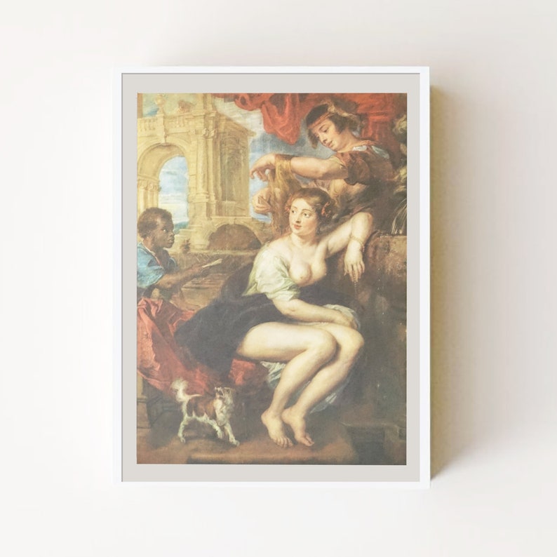 Bathsheba at the fountain, Peter Paul Rubens, fine art print in letterpress quality on matte paper image 2