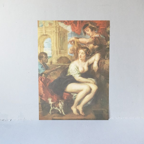 Bathseba am Brunnen, Peter Paul Rubens, Kunstdruck in Buchdruckqualität auf mattem Papier