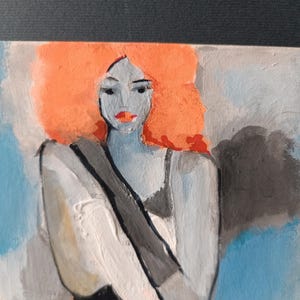 Figurative Kunst, Originalgemälde von Hand in Mischtechnik, Serie „Eros“, ausgeführt auf Vintage-Papier von Antonella Errico