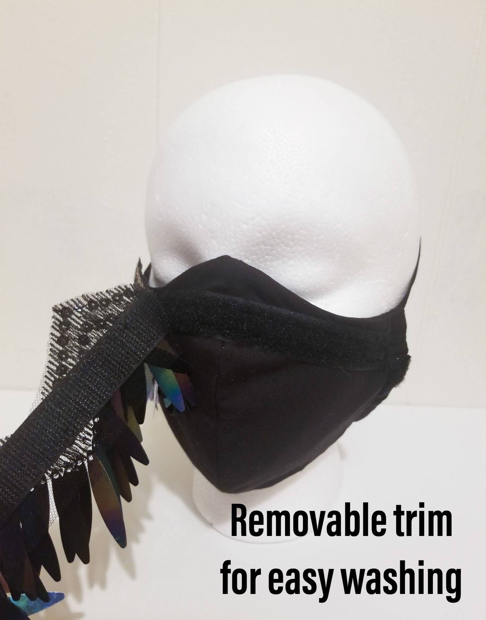 Sequin Face Mask Behind the head Face Mask Fancy Face Mask Etsy