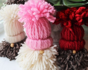 Valentine's Day Gnomes | Two (2) Count | String Yarn Gnomes Pom Pom Gnomes | Lumberjack Valentine's Gnomes | Valentine's Home Decor Gift