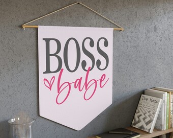 Boss Babe Feminist Pennant | Feminist Decor Feminist Gift Smash the Patriarchy Women Business Owners Women CEO Positive Affirmation Women Up