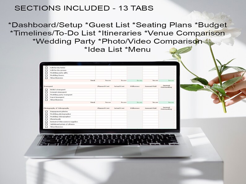 The Complete Digital Wedding Planner Google Sheets Wedding Etsy