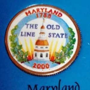 Colorized Maryland 2000-P State Quarter Philadelphia Mint Echte US Münze Neuheit Geschenk Artikel