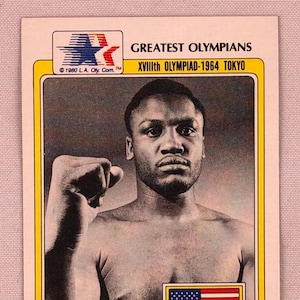 Tarjeta de Joe Frazier de los Grandes Olímpicos de Topps de 1983 n.° 98, boxeo olímpico vintage, auténtica, original y EC123