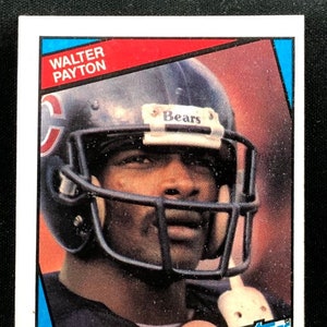 Cartão de futebol Topps Walter Payton 1984 # 228 Chicago Bears Original Autêntico EC39