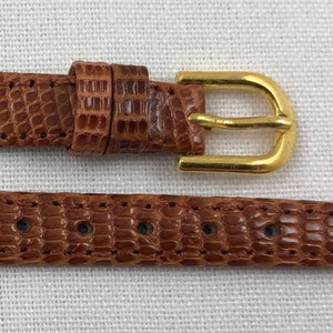 10mm Lt Brown Genuine Lizard Skin Leather Watch Band Speidel Elegante from Zales Vintage NOS E1