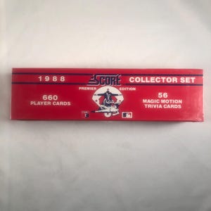 Juego de 660 cartas selladas de fábrica de béisbol Score 1988, juego completo más 56 cartas Magic Motion Triva, excelente idea para regalo de cumpleaños o aniversario