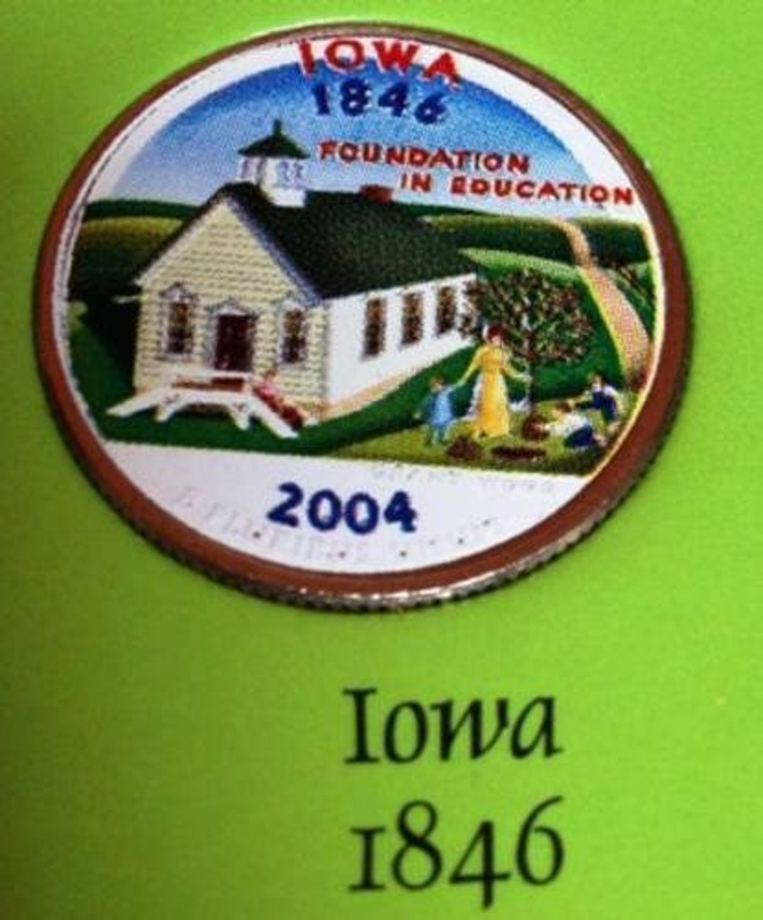 Colorized Iowa 2004D State Quarter Denver