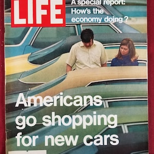 October 8 1971 Life Magazine Americans Go Car Shopping Cover Original Great Birthday Gift Idea