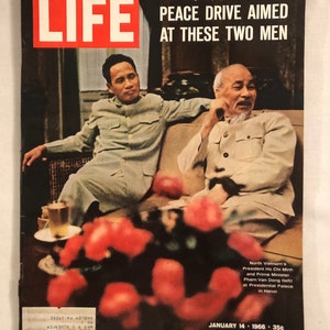 January 14 1966 Life Magazine Ho Chi Minh and Pham Van Dong on Cover Vintage Vietnam Original Great Birthday Anniversary Gift Idea