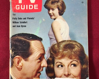 August 29 September 4 1964 TV Guide Patty Duke William Schallert Jean Byron on Cover Vol 12 Number 35 Issue 596 New York State Edition NYS