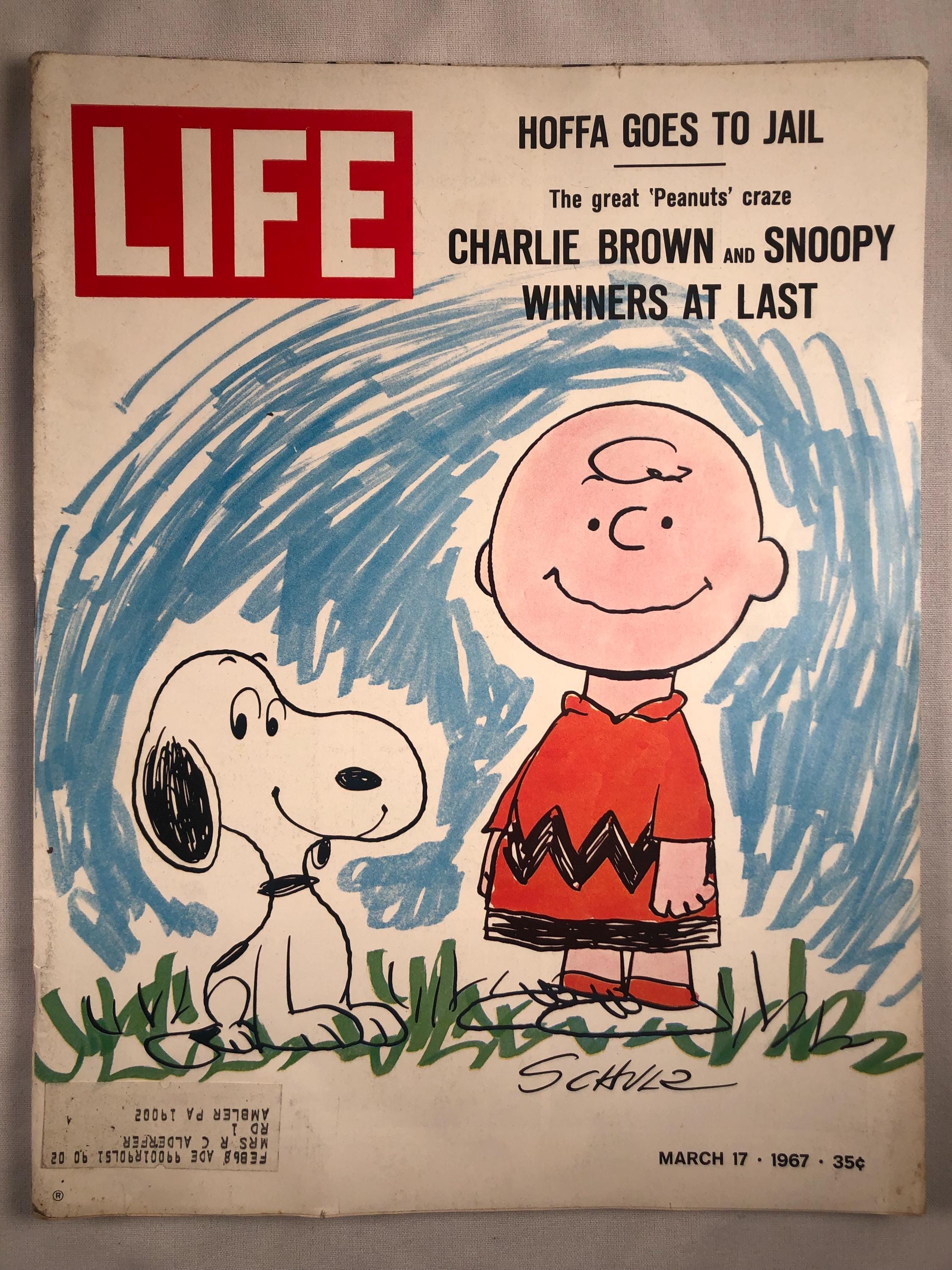 ⚫️レア⚫️ LIFE 1967年3月17日号 チャーリー・ブラウン March 17 1967 Life Magazine Charlie Brown and Snoopy on Cover 洋書
