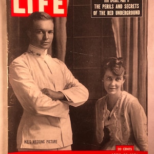 April 28 1952 Life Magazine Ike&#39;s Wedding Picture Dwight and Mamie Eisenhower on Cover Vintage Original Full Issue