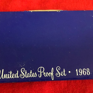 1968 US Proof Set San Francisco S Mint 5 Coin Set Great Birth Year or Birthday Set