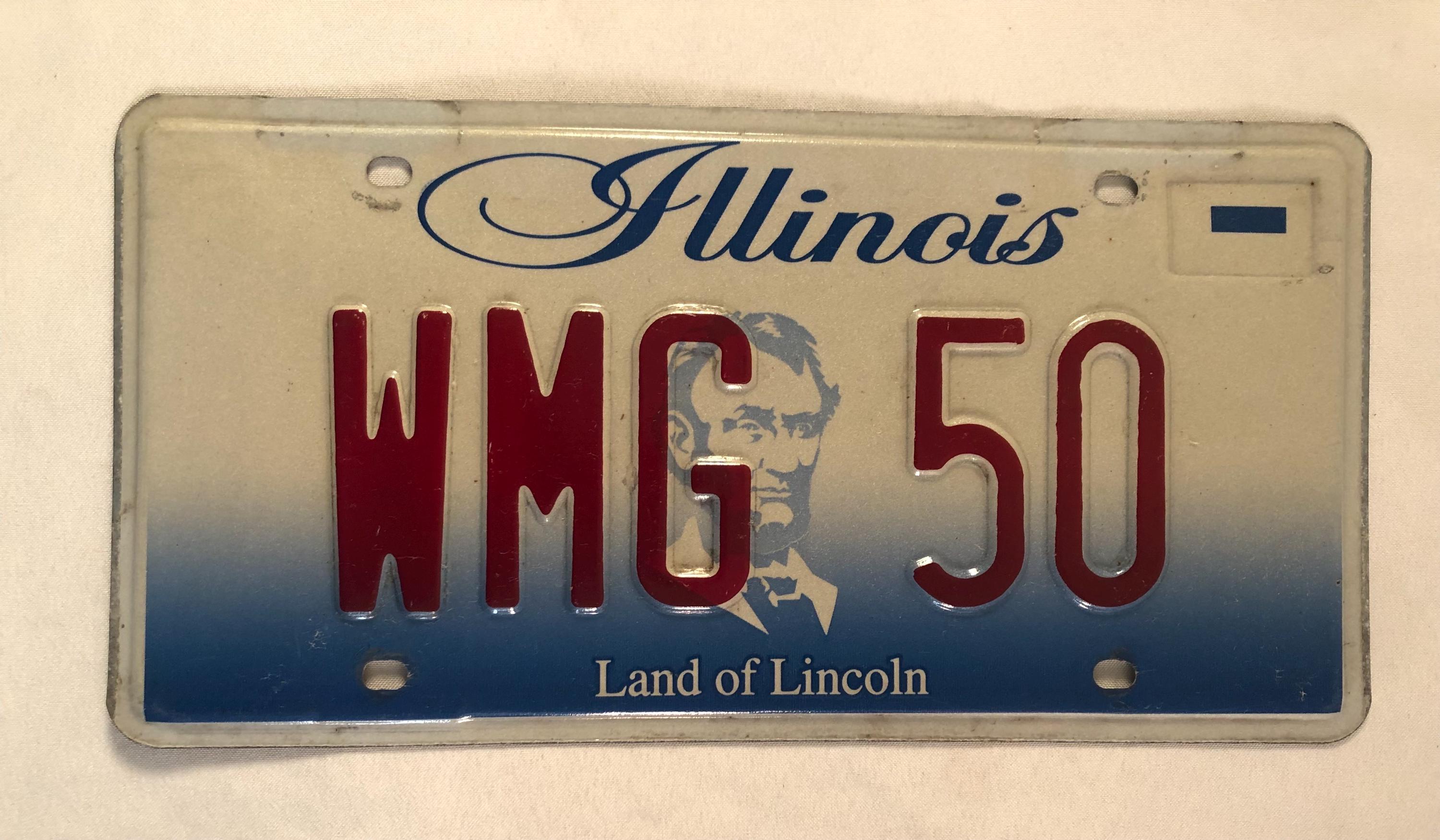 thumbnail image 2 of Custom Illinois Novelty License Plate - Gloss Finish, Personalized Text, Front Mount 2 of 6