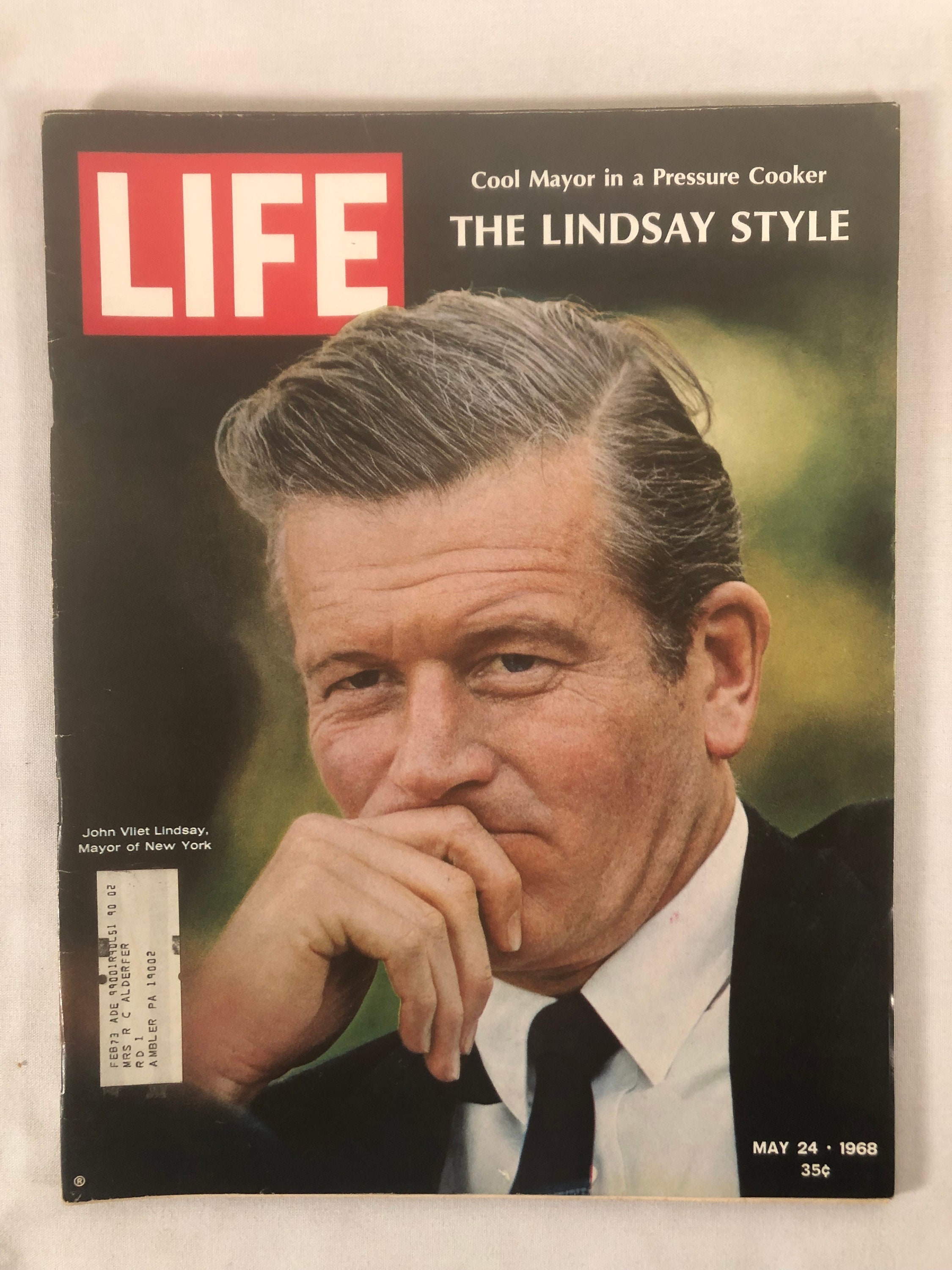 1968年5月24日号「ライフ」誌、ニューヨーク市長ジョン・ヴリート