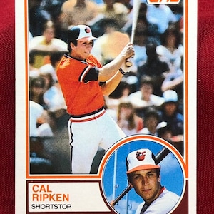 Karta baseballowa Topps Cal Ripken Jr Vintage z 1983 r. nr 163, 2. rok, oryginalna, oryginalna, autentyczna EC120
