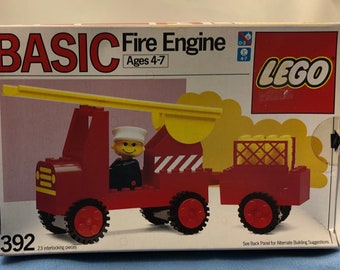 1986 Lego Basic Fire Engine Set 392 Brand New Sealed in Box Vintage Original Great Birthday Gift Idea